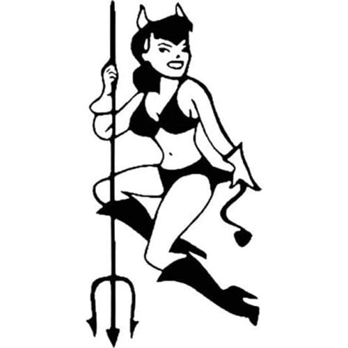 Witch Devil girl Funny Car Sticker Decal For Car Rear Windshield Rood Decor Removable AL394