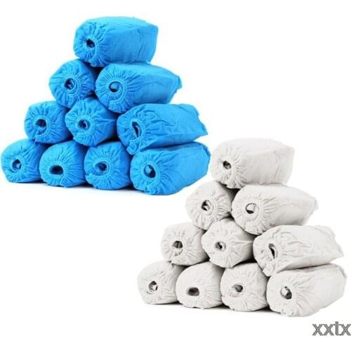 100Pcs Disposable Shoe Covers Non-woven Protection Overshoes Dustproof Shoecover