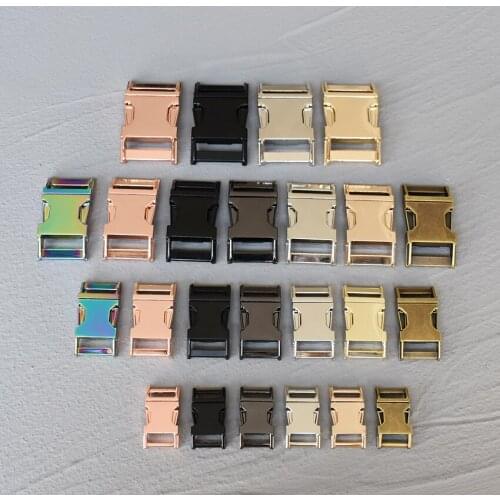 20 Pcs 15/20/25/30mm Metal Belt Buckle Side Release Curved Belt Buckle for Bag DIY Paracord Buckles Bracelet Trinket Bracelet