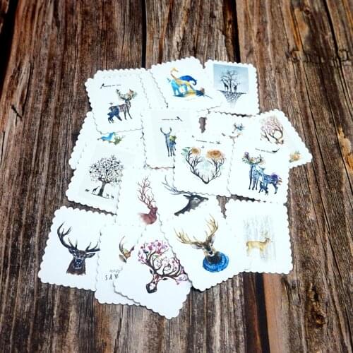 22PCS Cute Animals Waterproof Stickers Girls Kids Children Gift Stickers Toy DIY Diary Albums Cartoon Papeterie Deer Stickers