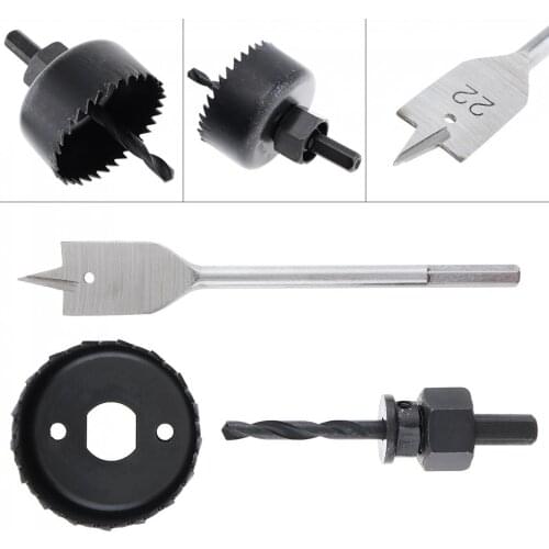 3pcs/lot 54mm Woodworking Opener Hole Saw Bit Cutting Drilling Tool Set with Round Case Saw and Flat Drill
