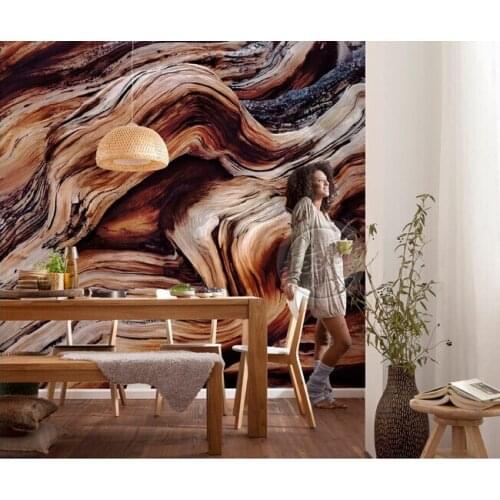 The custom 3D murals,Retro hand-painted luxury solid wood texture ,living room sofa TV wall bedroom wall paper