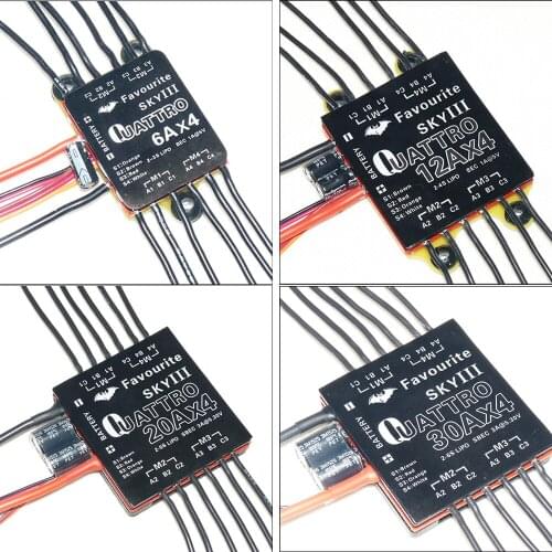 1Pcs Quattro New 4-In-1 6A/12A/20A/30A 4 in 1 Brushless ESC And UBEC For Four Axis Aircraft Airplane Drone 4k Quadcopter Toys