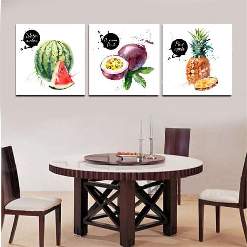 Watercolor Fruits Pineapple Olive Modern Print Hanging Wall Art Picture Abstract Painting Kitchen Decor Europe Home Wall Artwork