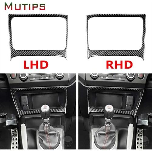 Mutips Car Center Console Big Storage Box Panel Cover Trim Frame Carbon Fiber Sticker Interior For Honda Civic 8th Gen 2006-2011