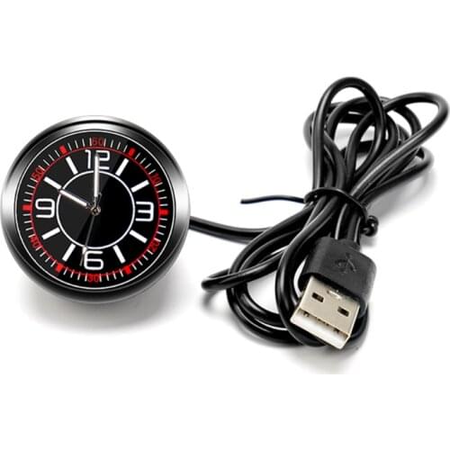 Car Dashboard Clock Universal Quartz Luminous Clock Glass Mirror Car Stick-on Clock Watch Automotive Accessories