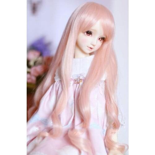BJD Doll Wig apply to 1-3 1-4 uncle high-temperature peach powder daily long curly hair doll accessories