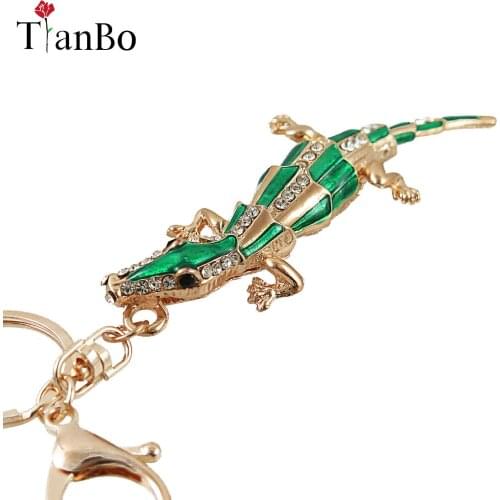 Crocodile Keychain Valentines day gift mens-key-chains Car Key Ring Keys Holder Bag Pendants Key Chain Women Crystal