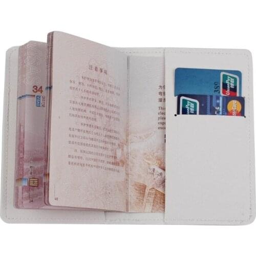 63HC Mr and Mrs PU Leather Bride Groom Passport Covers Holder Card Protector Case