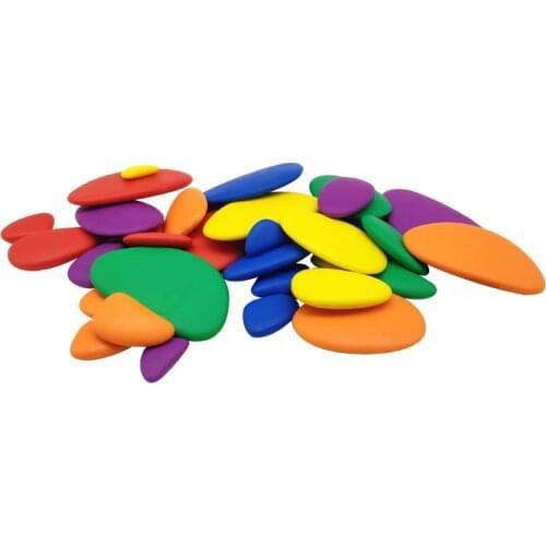 Colored Cobblestone Blocks Puzzle Montessori Early Educational Learning Toy 63HE