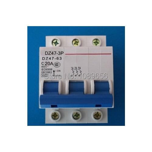 DZ47 3P 20A Circuit breaker AC MCB safety breaker C Type C45