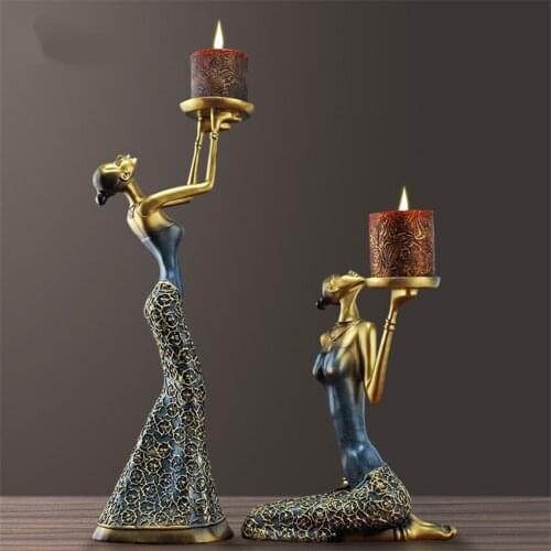 European Retro Candlestick Night Lights Props Southeast Asia Living Room Lamp Table Wedding Gifts Home Candle Furniture