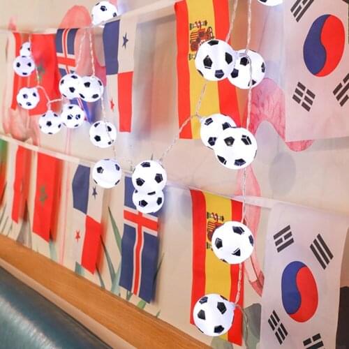 World Cup 10 LEDs Football String Lights DIY Soccer accessories Atmosphere forWine Bar Club Bar Party Decoration Fans Supplies