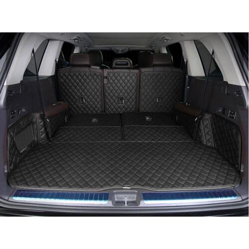 Full set car trunk mats for Mercedes Benz GLS 400d X167 2020 6 7 seats durable boot carpets cargo liner mats for GLS400d 2021