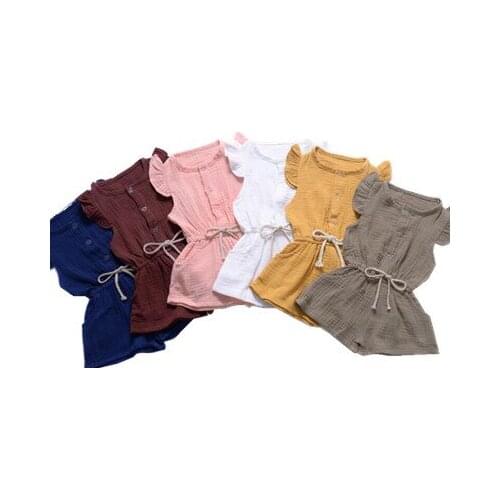 2019 Ins Summer 6 colors mother baby girls clothing children cotton romper sleeveless newborn baby girl outfits kids clothes