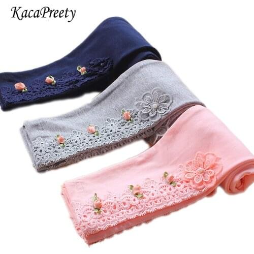 Baby Girls Lace leggings girl Flower Leggings big kids pants cotton children clothing toddler trouser for Spring Autumn 3-12y
