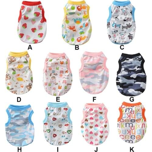 Cartoon Dog Pet Vests Puppy Clothes Cat Dogs Shirt for Small Dogs Summer and Autumn Apparel