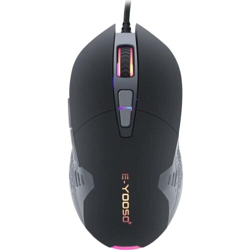 E-yooso Gaming Mouse Wired is operated by left and right hand players RGB backlit with programmable keys suitable for PC game