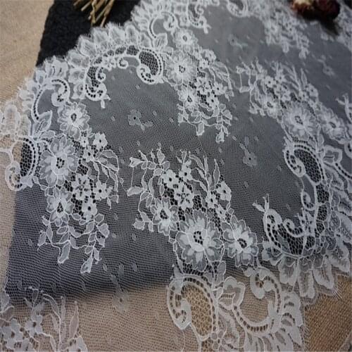 New Chantilly Lace Trimming For Bridal Veil Vintage Eyelash Lace Trim In Black/White Lace DIY Garment Accessories