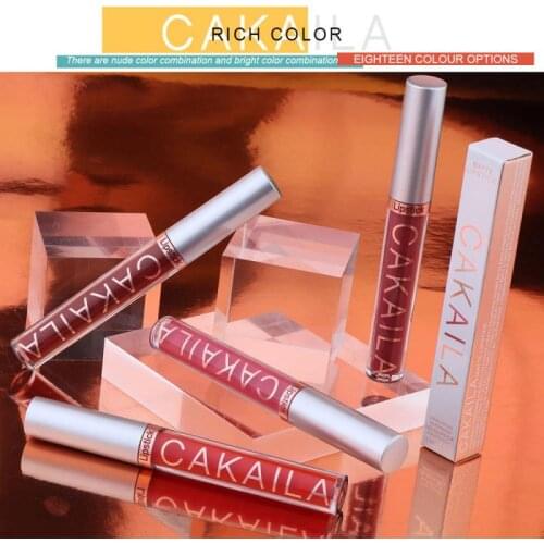 NEW CAKAILA Lip Glaze Velvet Matte Lipstick Waterproof Long Lasting Non-marking Makeup Nonstick Cup Lip Makeup Cosmetic TSLM1