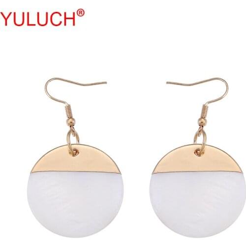 YULUCH New Arrival Bohemian Beach Style Zinc Alloy Inlay Multi-Shaped Shell Pendant for Romantic Woman Earrings Gift