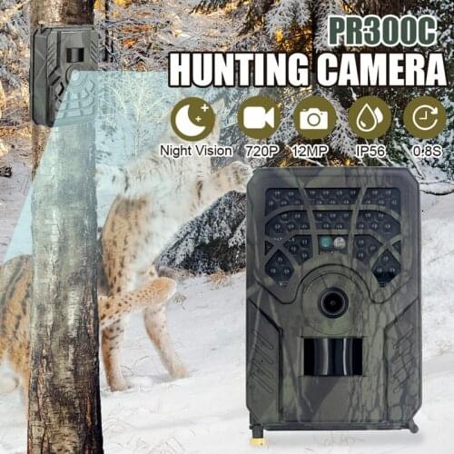 PR300C Hunting Camera 12MP 1080P 120 Degrees PIR Sensor Wide Angle Infrared Night Vision Wildlife Trail Thermal Imager Video Cam