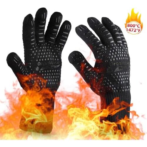 BBQ Gloves High Temperature Resistance Oven Mitts 500 800 Degrees Anti-Scalded Barbecue Heat Insulation Microwave Grilling Glove