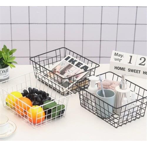 Simple Fashion Durable Metal Iron Storage Basket Food Beverage Fruit Holder Basket Clothing Accessories Organizer