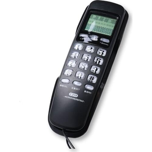 Trimline Corded Phone with Caller ID, Desk Small Telephone Phone, Wall Mountable, for Hotel, Home, Office, Black, Silver, White