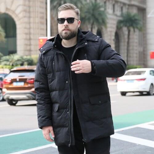Oversized 10XL Winter Jacket Men Long Thick Warm Fashion Casual Down Jacket Mens Clothing Plus Fertilizer 150kg Can Wear