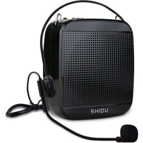 SHIDU 15W Rechargeable Mini Portable Voice Amplifier Wired Microphone Personal Full Range Audio Sound Speakers For Teacher S512