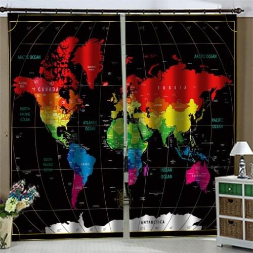 Modern Home Decoration Living Room Curtains 3d map curtains Window Drapes Luxury 3D Curtains For Living room Bed room