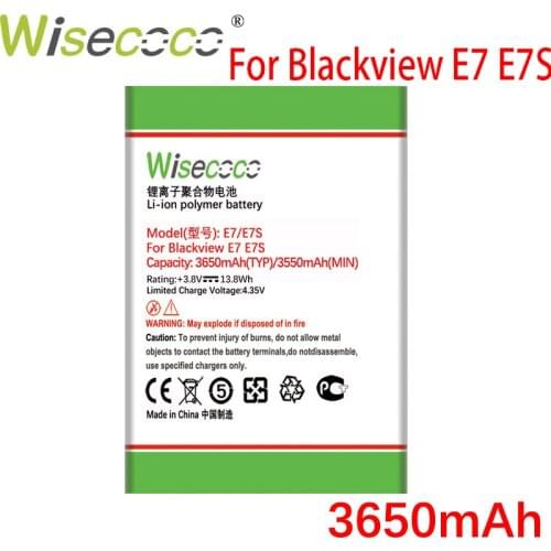 WISECOCO 3650mAh Battery For Blackview E7 E7S Mobile Phone In Stock High Quality Battery With Tracking Number