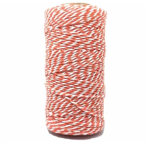 ZERZEEMOOY 8ply 1mm~1.5mm Cotton Bakers Twine Mix (100yard/spool) Bakers Twine Gift Packing orange Twine for Crafting MS-orange