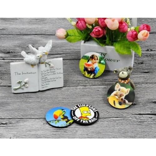 10pcs/lot sublimation blank DIY Fridge Magnets Wooden round MDF Personal Refrigerator Sticker Creative Magnets Birthday Gift