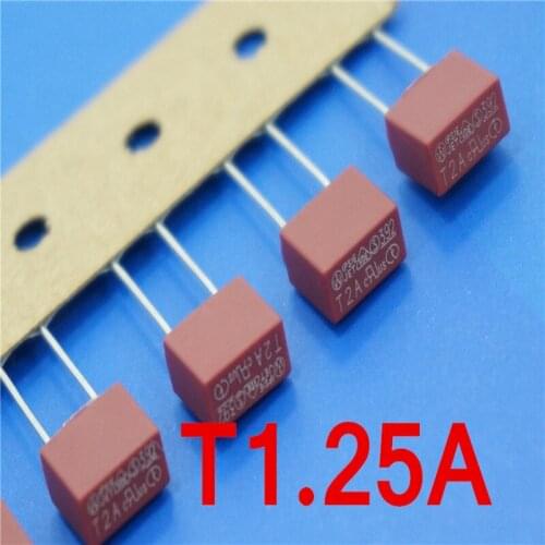 1000 pcs/lot) T1.25A 250V TE5 Slow Blow Subminiature Fuse, UL VDE RoHS Approved, 1.25A, 1.25Amp
