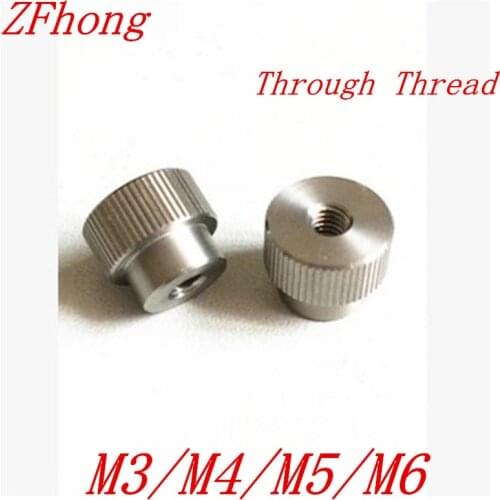 20pcs M3 M4 M5 M6 Stainless Steel Knurl Nut Step Through thread Hand tighten Thumb Nut