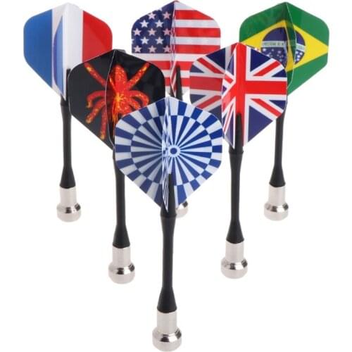 6pcs Bullseye Game Child Safety National Flag Magnetic Dart Super Suction