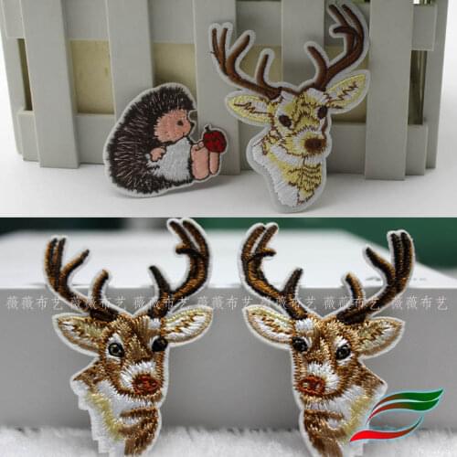 Adhesive tape stickers Little Hedgehog Ladybug Milu Full embroidery Cartoon Cloth Accessories Animal Sticker Clothes Patch B446