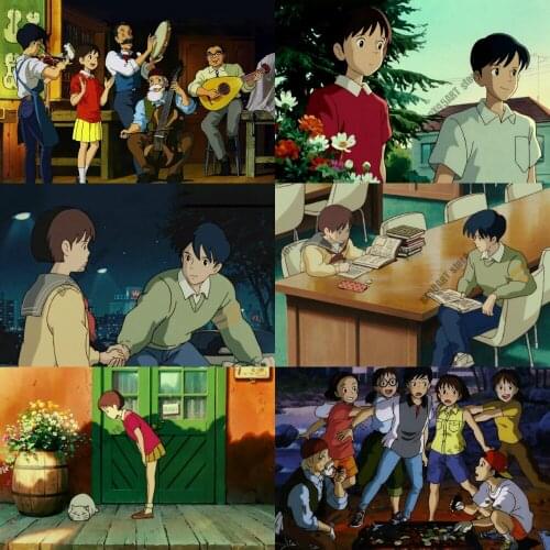 5D DIY Diamond Painting Hayao Miyazaki Anime Diamond Embroidery Listens Attentively Cross Stitch Kits Mosaic Home Decoration