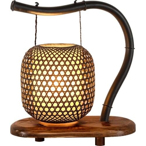 Bamboo Classical Table Lamps Creative Zen Living Room Bedroom Bedside Art Retro Study New Chinese Antique Pastoral LU721193