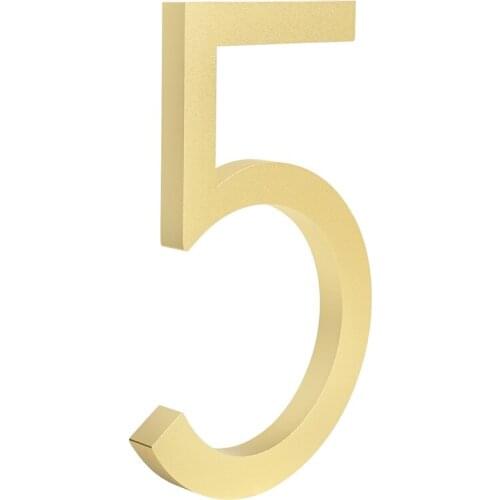 Big Floating House Number Sign Golden 15cm Modern Building Signage Outdoor Huisnummer Numeros Casa Door Numbers Address Plate
