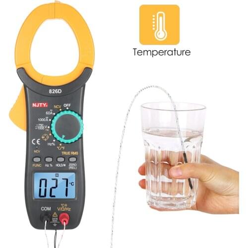 NJTY Digital Clamp Meter 6000 Counts Auto Range Multimeter with NCV Test AC/DC Voltage AC Current clamp multimeter Multimeter