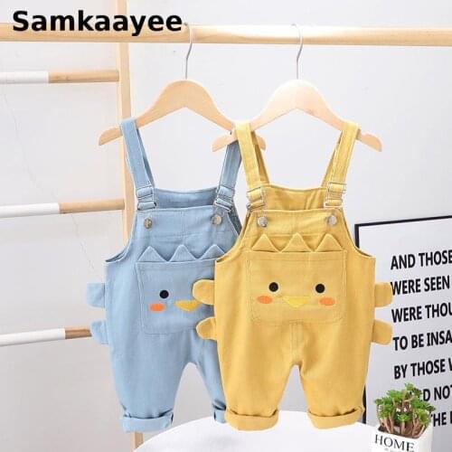 2-7y Kids Overalls Children Jumpsuit Spring Autumn Boys Girls Pants Baby Trousers Cartoon Pocket Clothes Rompers Dungarees y25