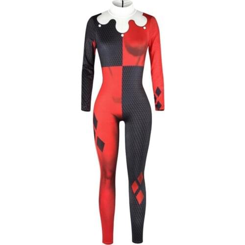 Women Halloween Long Sleeve Scary Skeleton Print Jumpsuit Bodycon Party Costume