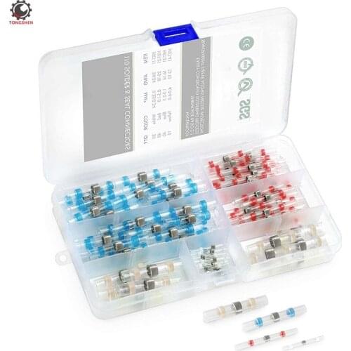 110 PCS Electrical Waterproof Solder Seal Heat Shrink Wire Connectors Heat Shrink Butt Terminals Marine Insulated Butt Splices
