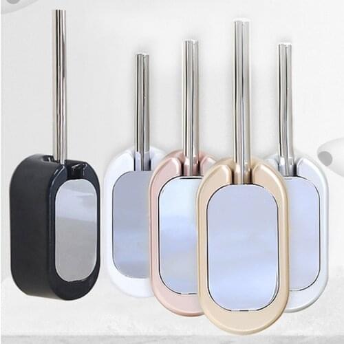 Toilet Brush Home Wall-Mounted Toilet Brush Holder Bathroom Brushes with Stainless Steel Handle BJStore