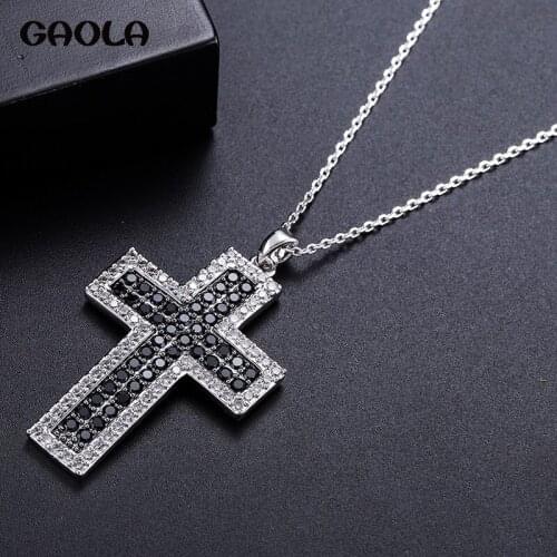 GAOLA Vintage Cross Pendant Necklaces Cubic Zirconia Jewelry For Women Accessories Christmas Gifts GLD0312
