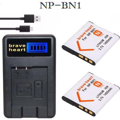 Hotsell 2x bateria NP-BN1 np bn1 NPBN1 battery + LCD USB charger for sony DSC WX220 WX150 DSC-W380 W390 DSC-W320 W630 camera