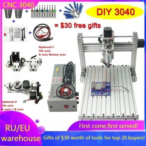 400W DIY CNC 3040 5axis 4axis CNC Engraving machine With USB Port for wood working mach3 software with free bits ER11 collect